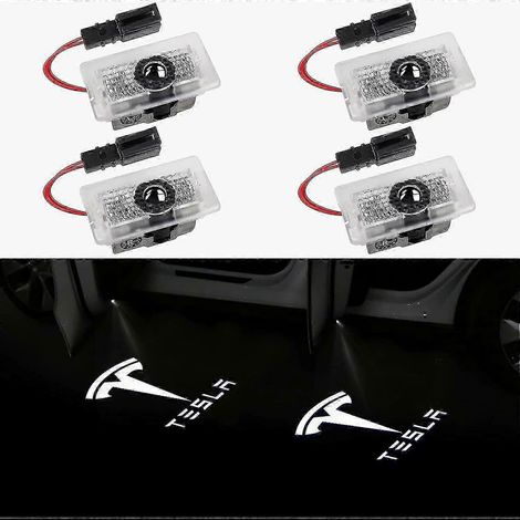 Logo de porte Projecteur Lumière de bienvenue Lumière de marche pour Tesla Modèle 3 Modèle Y Modèle S Modèle X Lumière de porte de voiture Tesla Light Tesla Accessoires, 4 Pcs / pack (1/5)