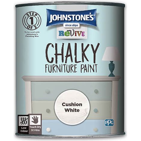 Johnstone's Chalky Furniture Paint Cushion White 750ml (1/2)