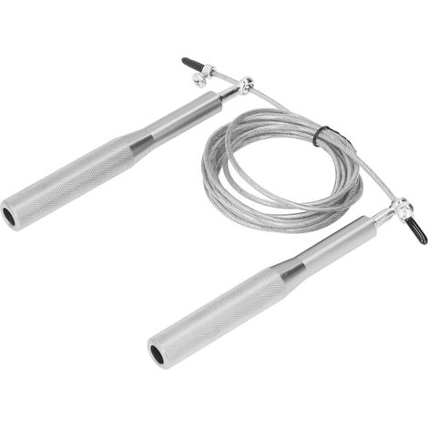Corde à sauter en aluminium avec roulement à bille universel, acier inoxydable, pour adultes, course, fitness, étudiants, argent classique (1/5)