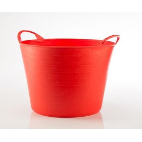 Capazo con 2 asas Ø34x33,5cm de 22 litros de capacidad fabricado en plástico color rojo