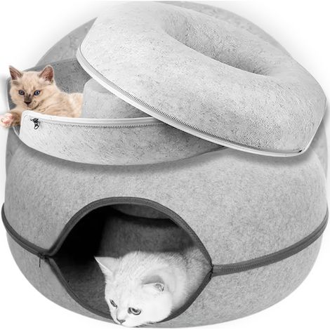 Tunnel per letto a forma di ciambella, giocattolo antistress per gatti, rotondo, PetJet (1/5)