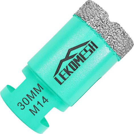 Forets Diamant Carrelage 30MM - Trépan Diamant Pour porcelaine Céramique Tuiles Marbre Granit Pierre Quartz Brasage Sous Vide Forets diamantés Filetage M14 pour Meuleuse D'angle (1/5)