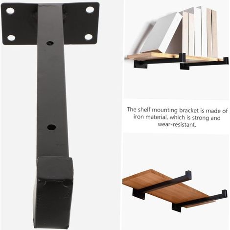 Soportes de pared de 2 piezas para estantes, soportes flotantes de hierro resistentes para estantes de pared, fácil instalación para un almacenamiento seguro (1/5)