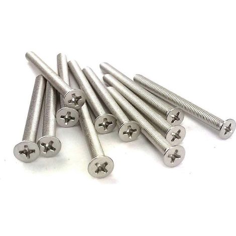 Vis à métaux à tête fraisée M5 x 80 mm (lot de 10) en acier inoxydable 201 (1/5)