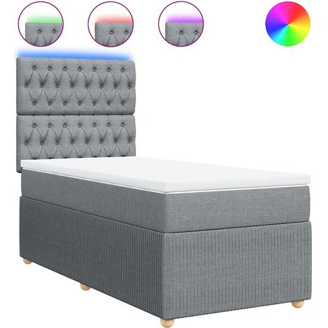 Maison Exclusive - Giroletto a Molle con Materasso Grigio Chiaro100x200 cm Tessuto (1/5)