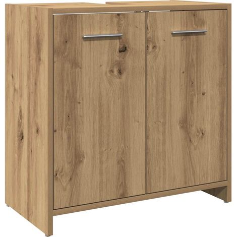 Armoire lavabo de salle de bain chêne artisanal 60x33x60 cm