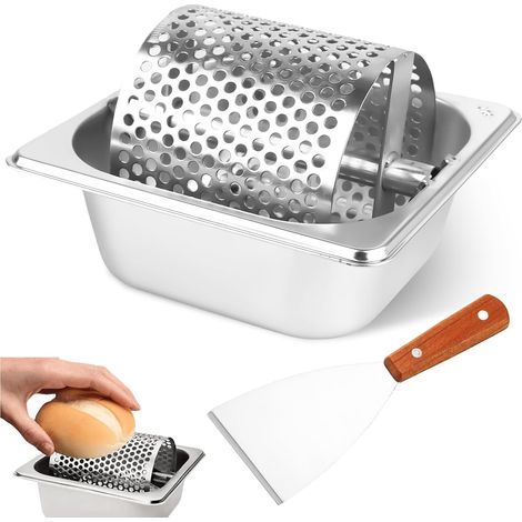 Rotella per burro, 1000 ml, distributore di burro in acciaio inox, resistente, utensile per arrotolare il burro, centrifuga per burro, distributore di burro per pane e toast (1/5)