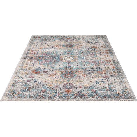 FLOORNOVO In- & Outdoor Teppich gemustert - 230 x 160 cm - Flachgewebe für Garten Balkon Terrasse und Innenbereich - Robust & Pflegeleicht - vielseitig einsetzbar im Innen- und Außenbereich (1/2)