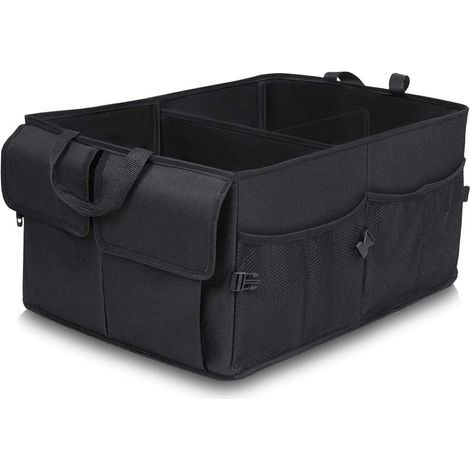 Organisateur de Coffre de Voiture, Organisateur de Coffre de Voiture Pliable Sac de Voiture Rangement avec Réglable bac de Rangement Portable et Support pour Voiture, imperméable- (1/5)