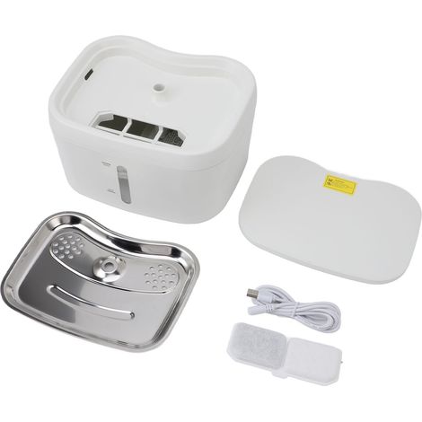 Fontaine d'eau intelligente pour chat, Circulation automatique, distributeur de plateaux en acier inoxydable pour animaux de compagnie, 2,5 l, application (1/5)