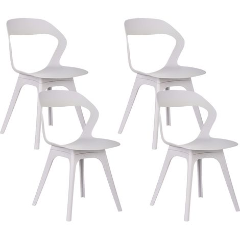 Conjunto de 2 sillas de comedor modernas para jardín ligeras resistentes a la intemperie gris pardo Lachania