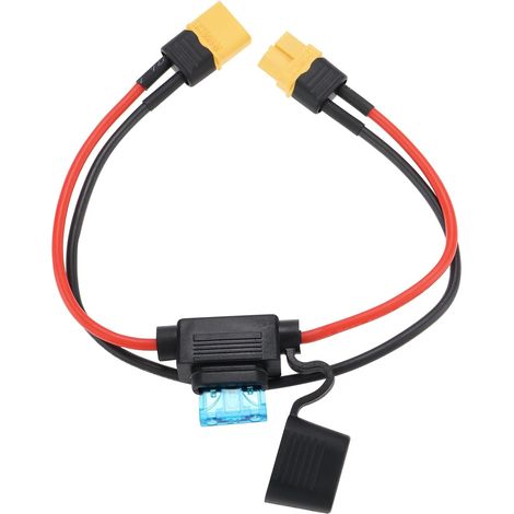 Câble de connecteur d'extension mâle à Femelle 14AWG XT60 avec fusible 15A pour vélos électriques, modèles d'avions, modèles de Voitures, Chargeur de Batterie Lipo, 0,3M/1FT (1/5)