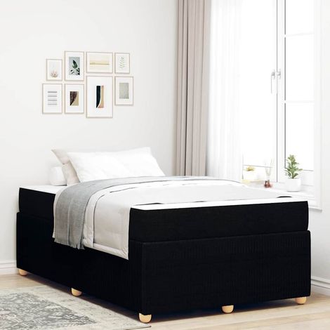 vidaXL Estructura de cama Negro 120 x 190 cm tela (1/5)