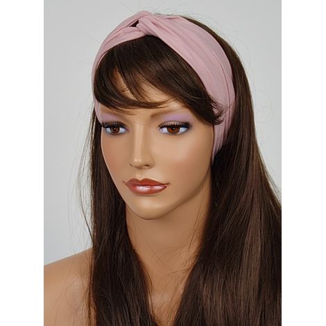 Bandeau élégant pour femme, rose pastel, taille 143, en coton - forme profilée (1/4)