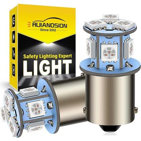 1156 Ampoule LED CC 6V Super Bright 5050 8SMD Jeu de puces LED Rouge Ampoule de rechange pour feu de recul Feu clignotant Feu arrière (paquet de 2) (1/5)