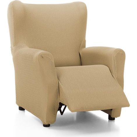 Housse de Fauteuil de Relaxation matelassée Ultra ajustée - Housse de Fauteuil de Relaxation Extensible en Couleur Vison - 100% fabriquée en Espagne (1/4)