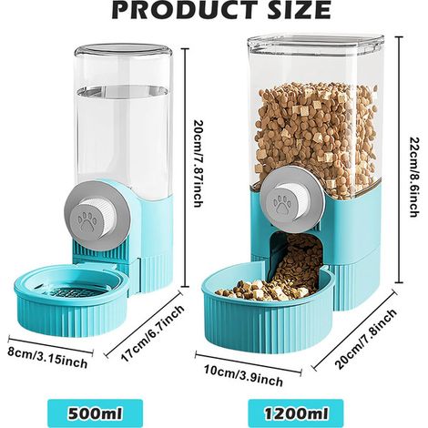 Distributeur de nourriture et d'eau pour petits animaux, ensemble abreuvoir et mangeoire automatique à fixer à la cage pour lapin, cobaye et hérisson