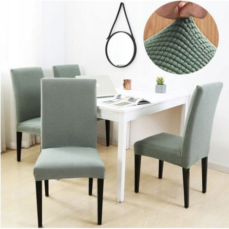 HOUSSE ÉLASTIQUE POUR CHAISE SPANDEX VERTE ÉPAISSE (1/5)