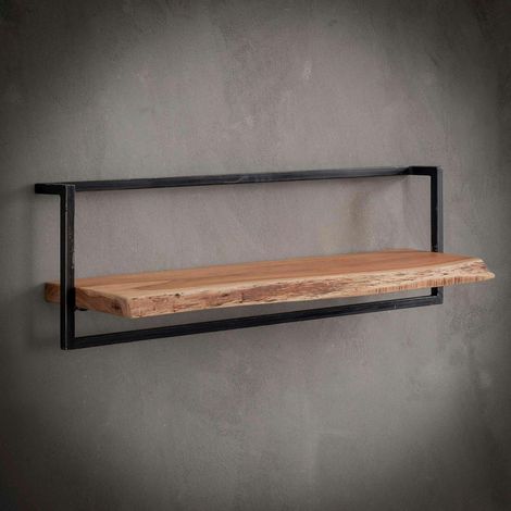 Etagère murale bois métal 100 cm MELBOURNE (1/5)