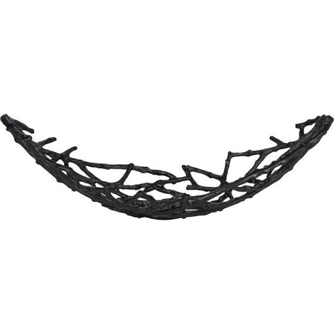 Twig Oval Bowl Small - Aluminium - L50 x W20 x H14 cm - Raw Black