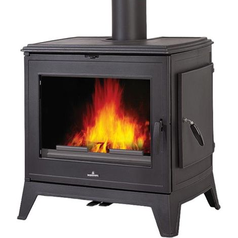 Bronpi – Poêle à bois en fonte 14 kW – Longueur bûche 60 cm – Rendement 80% – Sortie fumées arrière/supérieure – Classe énergétique A+