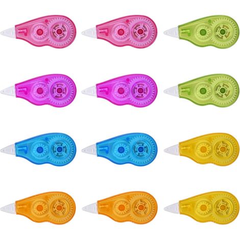 Lot de 24 mini rubans correcteurs de poche, rouleaux de 4 m x 5 mm, pour l'école et le bureau. (1/5)