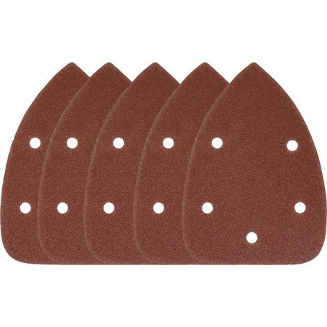 Dapetz ® Mouse Detail Sander Pads - 40 Pieces Sanding Sheets Hook and Loop Assorted 80 Grits Sander Paper - 5-Holes Triangle Sandpaper for Black and Decker Detail Palm Sander (1/5)