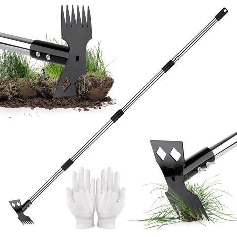 Desherbeur Manuel 160 cm, 2 en 1 Extracteur Mauvaises Herbes (1/5)