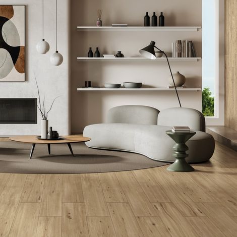 Gres Porcelánico Efecto Madera Rústica Beige Mate 20X120 - EPBE276 (Ceramishop.es) (1/5)
