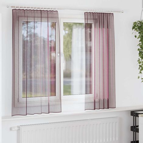 Voile Vorhänge mit Stangentaschen 2 Stk. Lila