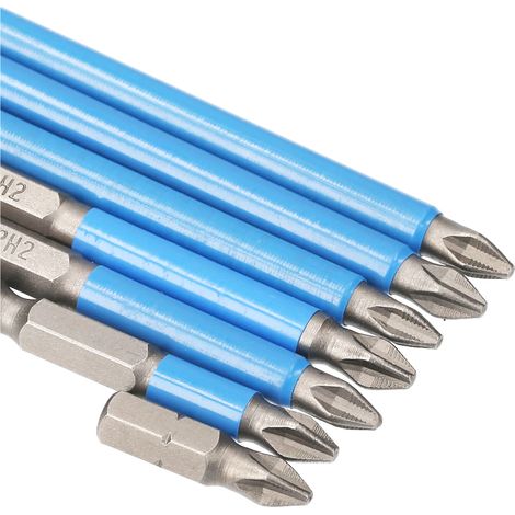 Lot de 7 embouts de visseuse perforatrice acier allié PH2 anti-dérapant aimantés pour perceuse électrique visseuse à air manuelle