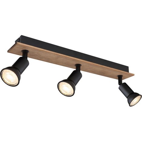 Barre de spots de plafond marron foncé 3x GU10
