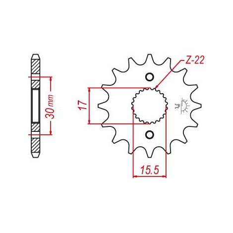 Pignon Lightweight compatible avec la marque Honda - 420 - 14 Dents - Similaire JTF1256 (1/2)