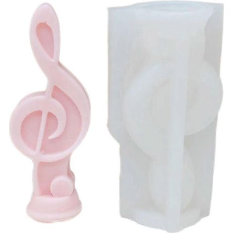 Moules à bougies en forme de notes de musique, moules en résine, moule en silicone à faire soi-même pour la décoration de table (1/5)