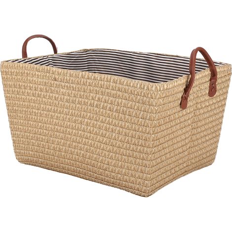 Grand panier de rangement pliable pour jouets, livres et placard - Jaune pâle (1/5)