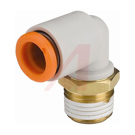 Adaptateur fileté coudé SMC KQ2 vers Enfichable 1/4 pouce NPT 1/8 Mâle ( Prix pour Paquet de 10 )