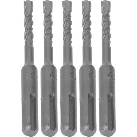 5-teiliges Set Hartmetall-Betonmeißelbohrer, 2-schneidiger Spiralbohrer, zum Bohren von Ziegel und Stein, 6 mm Durchmesser, 110 mm Länge, SDS-Schaft (1/5)