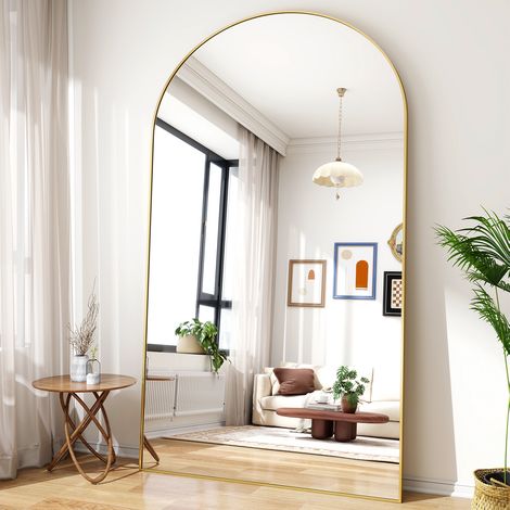 Koonmi miroir arquée sur pied ou mural - pleine hauteur – 96 x 195 cm – Gold (1/2)