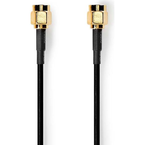 Nedis Antennenkabel / SMA-Stecker / SMA-Stecker / Vergoldet / 50 Ohm / Einzeln geschirmt / 5.00 m / Rund / PVC / Schwarz / Label
