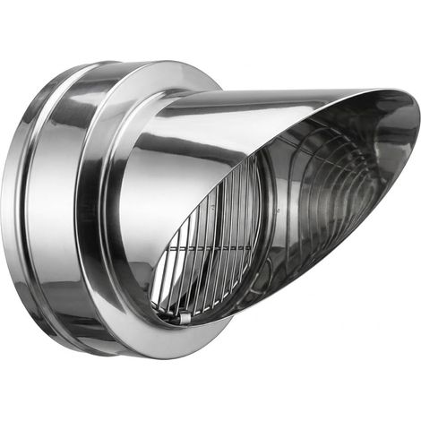 MAKA Terminale a Becco con Griglia Canna Fumaria Doppia Parete Inox Ø 100-150 mm (1/5)
