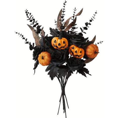 13 künstliche, kürbisförmige Blütenstiele für Halloween-Partydekorationen zu Hause (1/2)