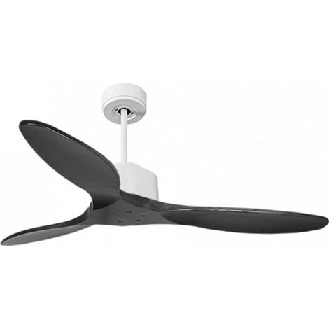 Modulo de KlassFan - Super destratificateur et ventilateur DC 132 cm Blanc pales bois noir sans Lumière 25 à 40 m² (1/5)