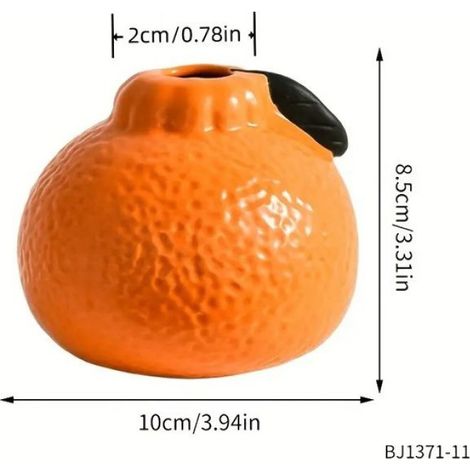 Vase en céramique au Design Orange,adapté à culture hydroponique,choix parfait pour décoration du salon et du bureau-Orange Vase (1/4)