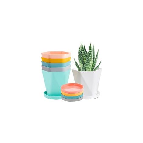Pots De Fleurs, Pot De Fleur Coloré Semoir De Semis à Contrôle des Racines Pots De Jardin (6pcs) (1/5)