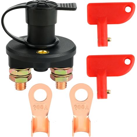 Isolator Switch 12V/24V Battery Isolator Disconnect with Key Max 500A Battery for Car Truck Boat Vehicles Cut Power Kill Switch (1/5)