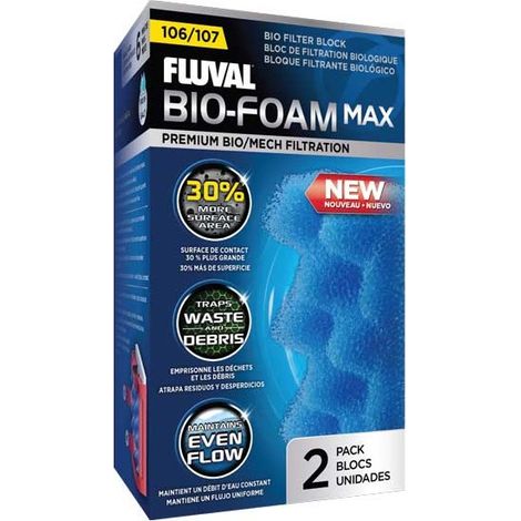 Remplacement des filtres d'aquarium externes Fluval Bio Mousse Bleu 107 2 UDS pour les modles 107