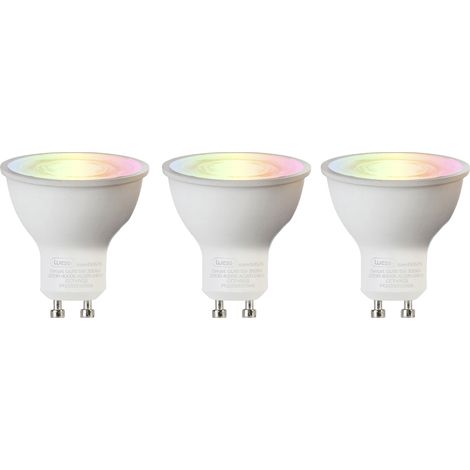 Set of 3 Smart GU10 RGBW LED Bulbs 5W 350 lm 2200-4000K