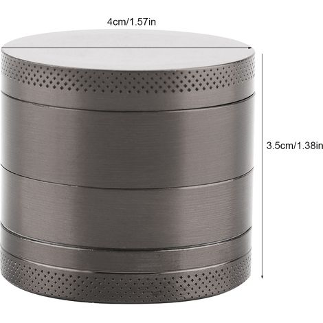 Broyeur à herbes, épices et herbes en alliage de zinc à 4 couches, outil manuel en métal (noir clair) (1/5)