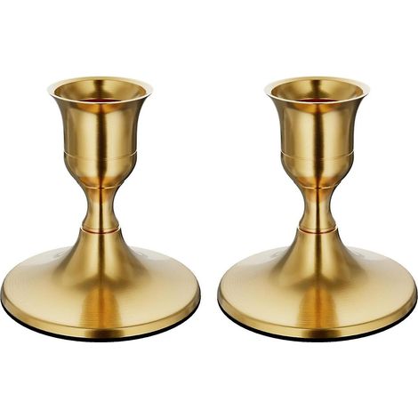 Bougeoirs coniques, bougeoirs vintage en métal pour centre de table ou décoration de cheminée (mariage), B (1/5)