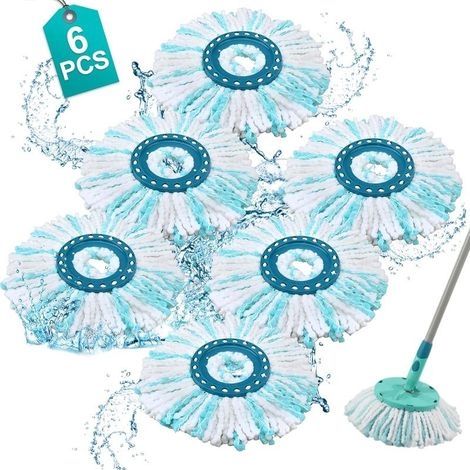 6 Pcs pour Serpillere Leifheit Tête De Mop De Remplacement,Système à 2 Fibres Balai pour Leifheit Serpillière Franges De Remplacement,pour Serpillière Leifheit Microfibre pour Tous Types De Sols (1/5)